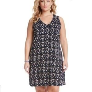KAREN KANE Sleeveless Ikat Print Dress SZ 3X